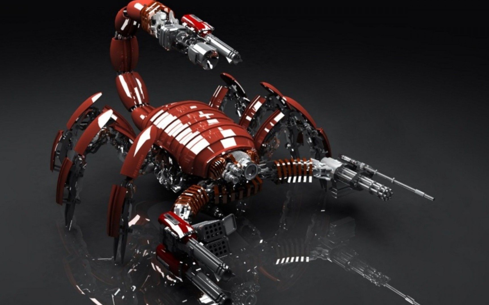 Робот скорпион красного цвета