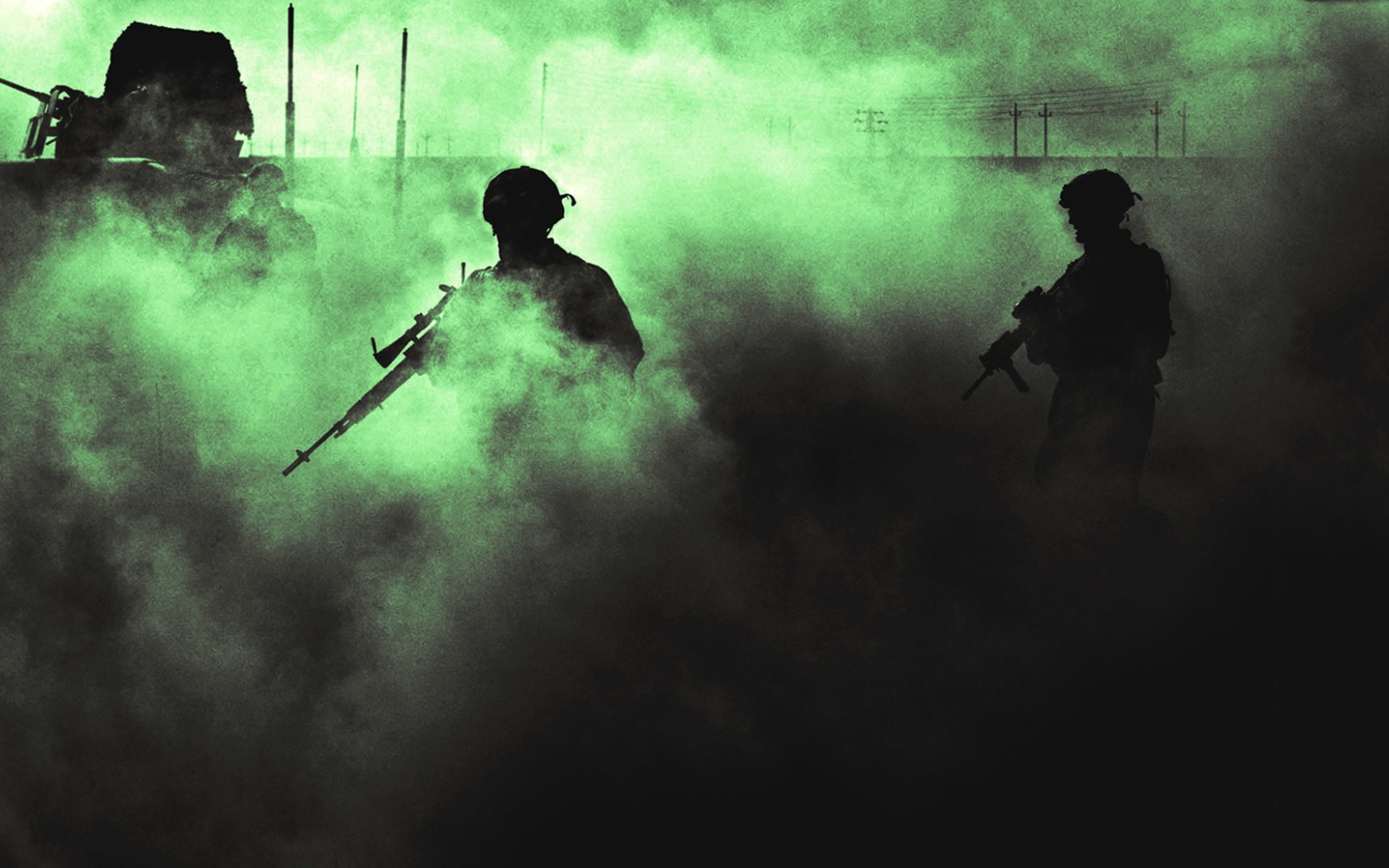 Солдаты в зеленом дыму