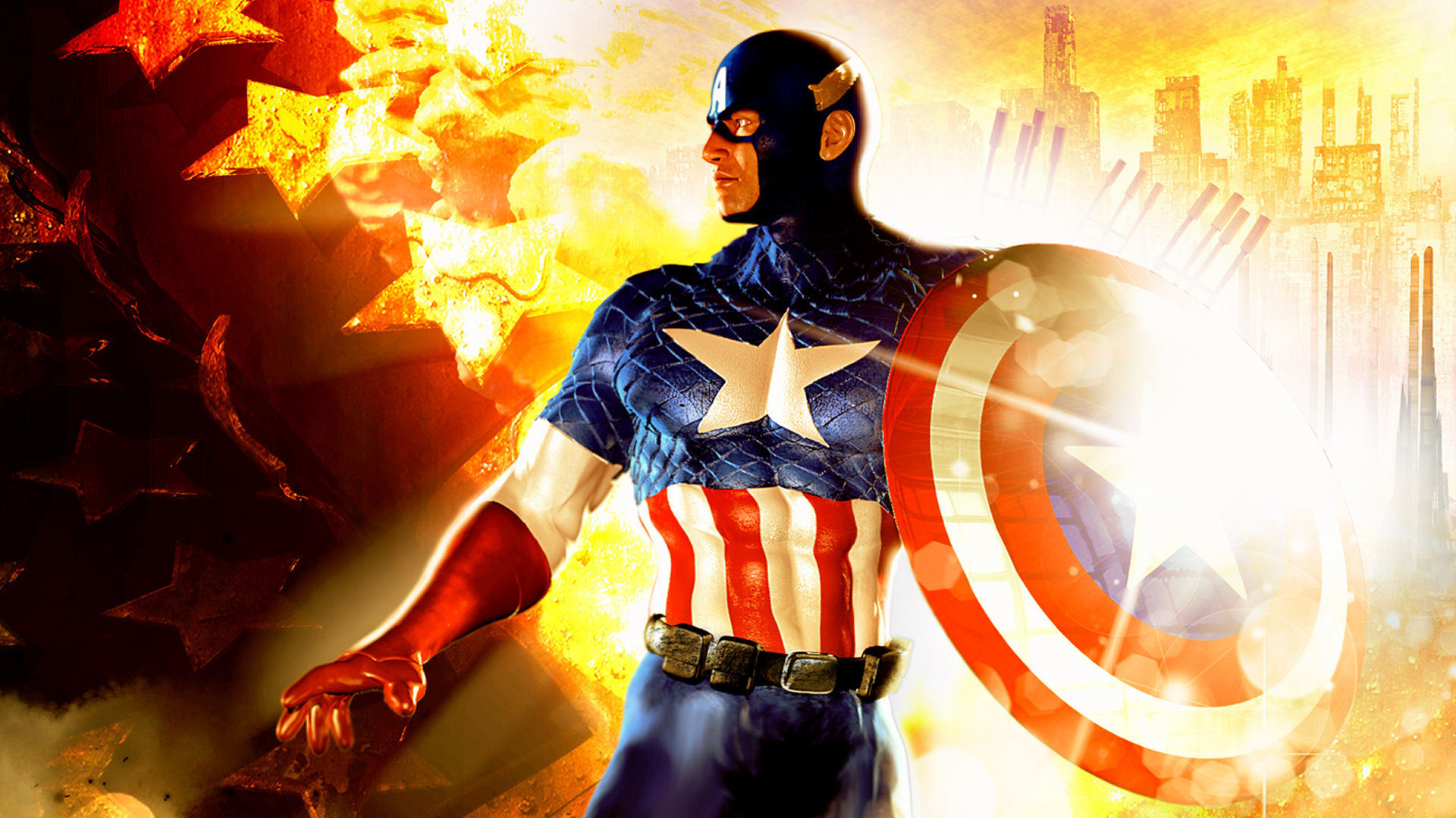 Супер герой Капитан Америка
