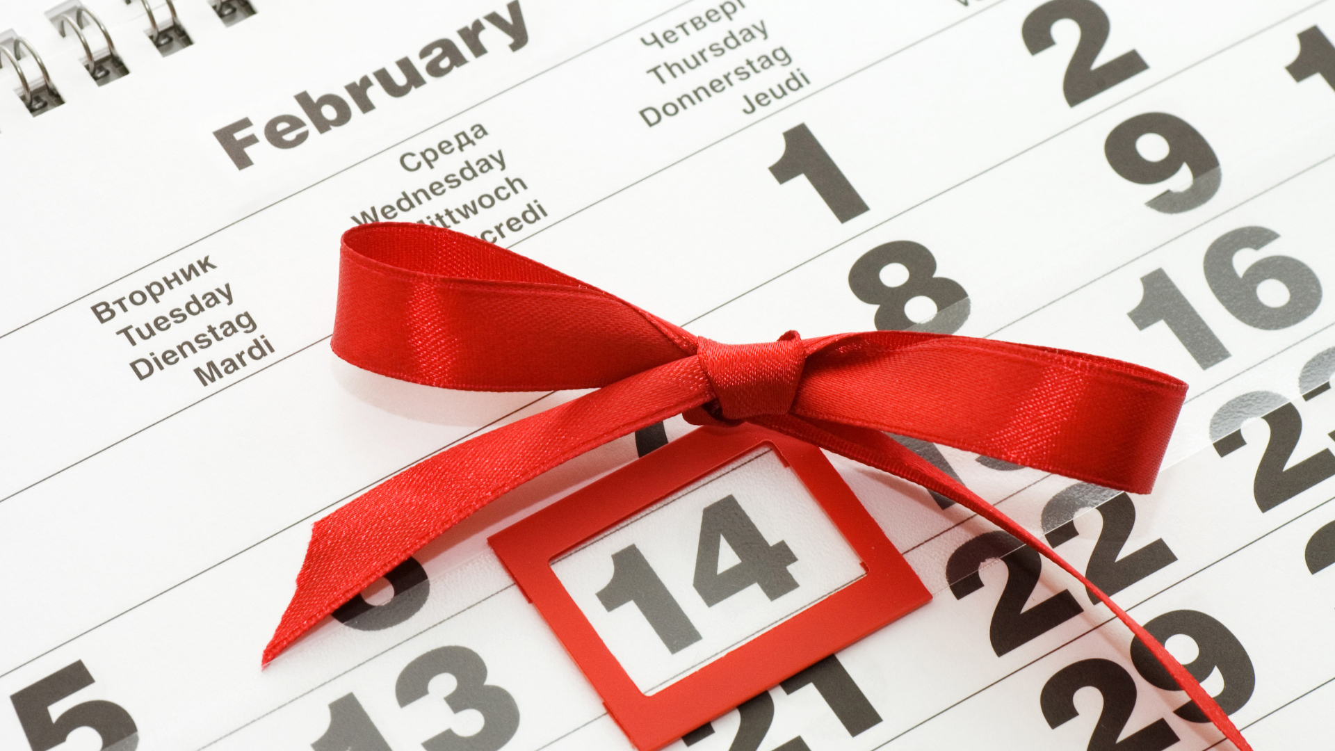 Calendar for Valentine's Day February 14