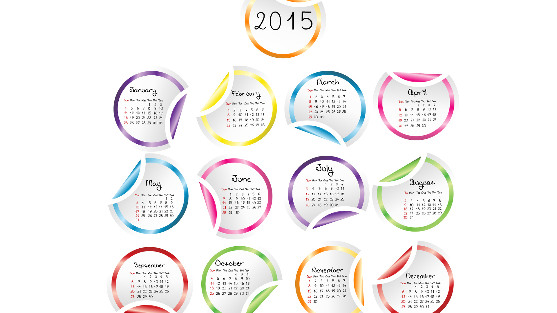 Calendar for the New Year 2015