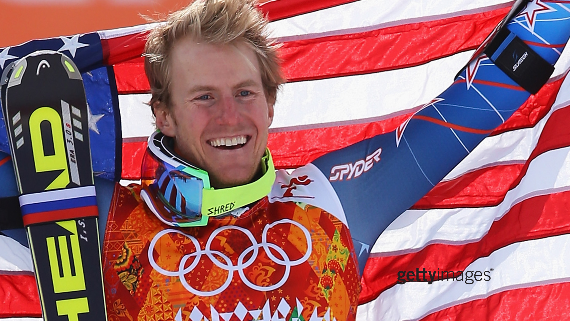 Обладатель золотой медали американский лыжник Тед Лигети на олимпиаде в Сочи