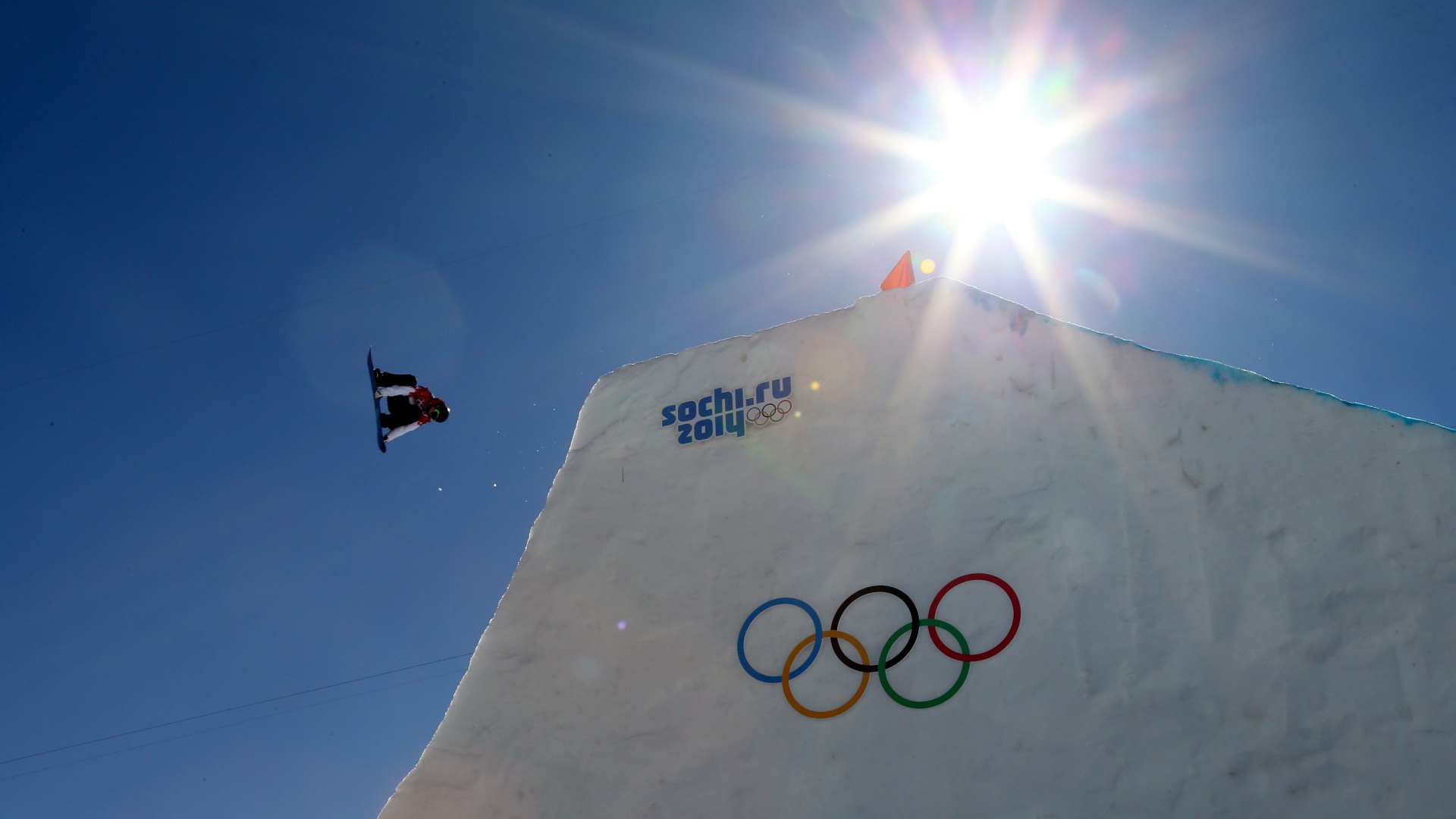 Трамплин на трассе для сноуборда на Олимпиаде в Сочи