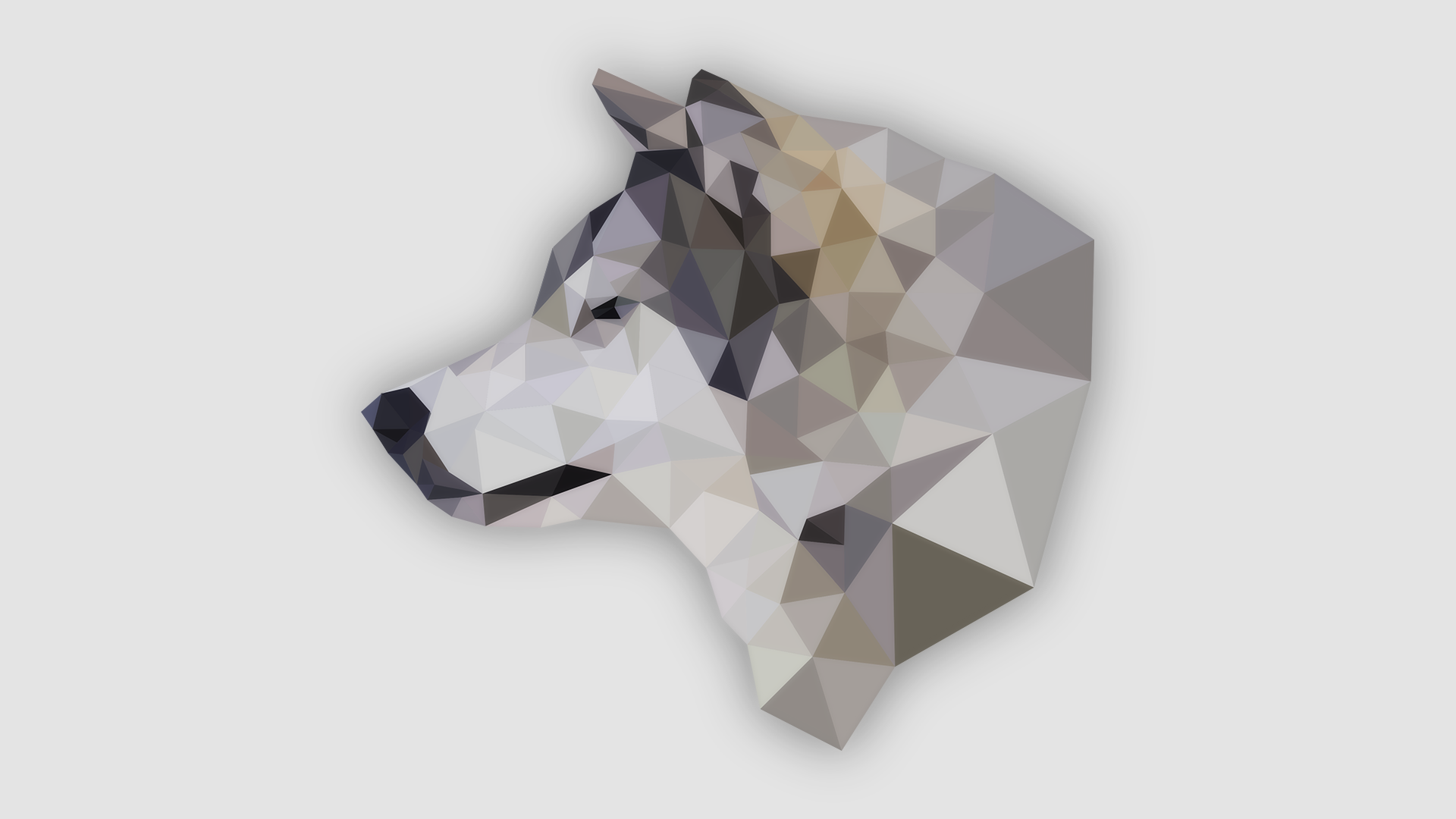 Crystal silhouette of a wolf