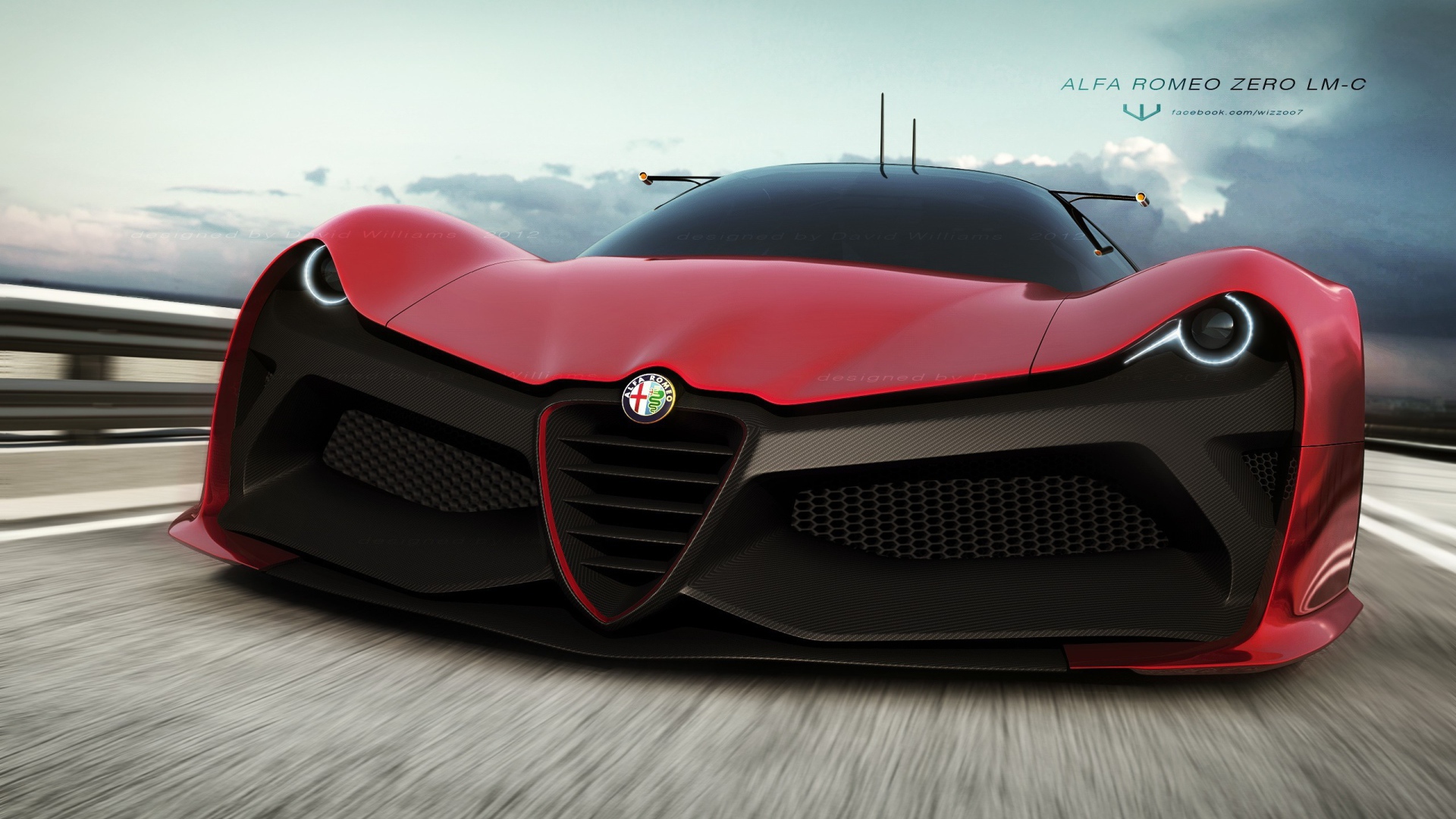 Красная Alfa Romeo Zero LM-C