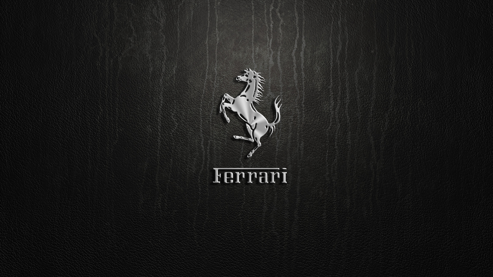 Логотип Ferrari, черный фон