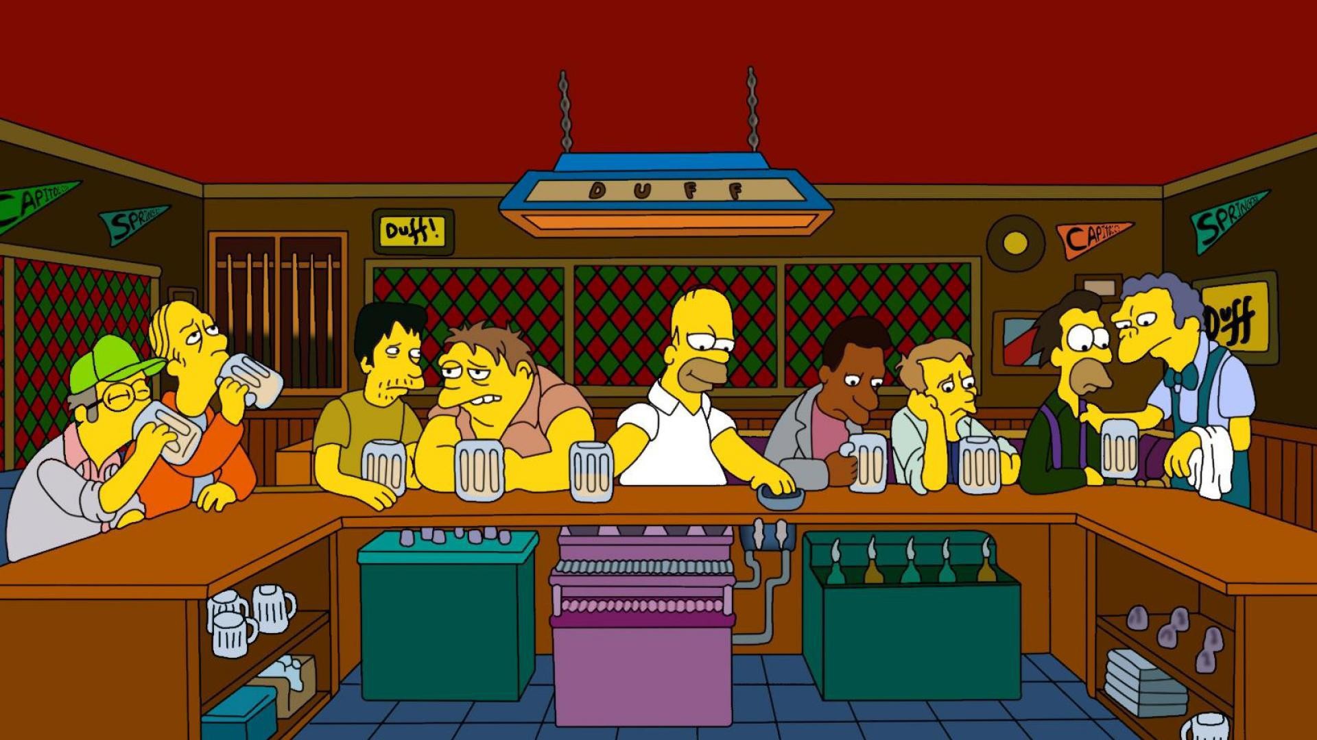 Гомер с друзьями в баре у Мо