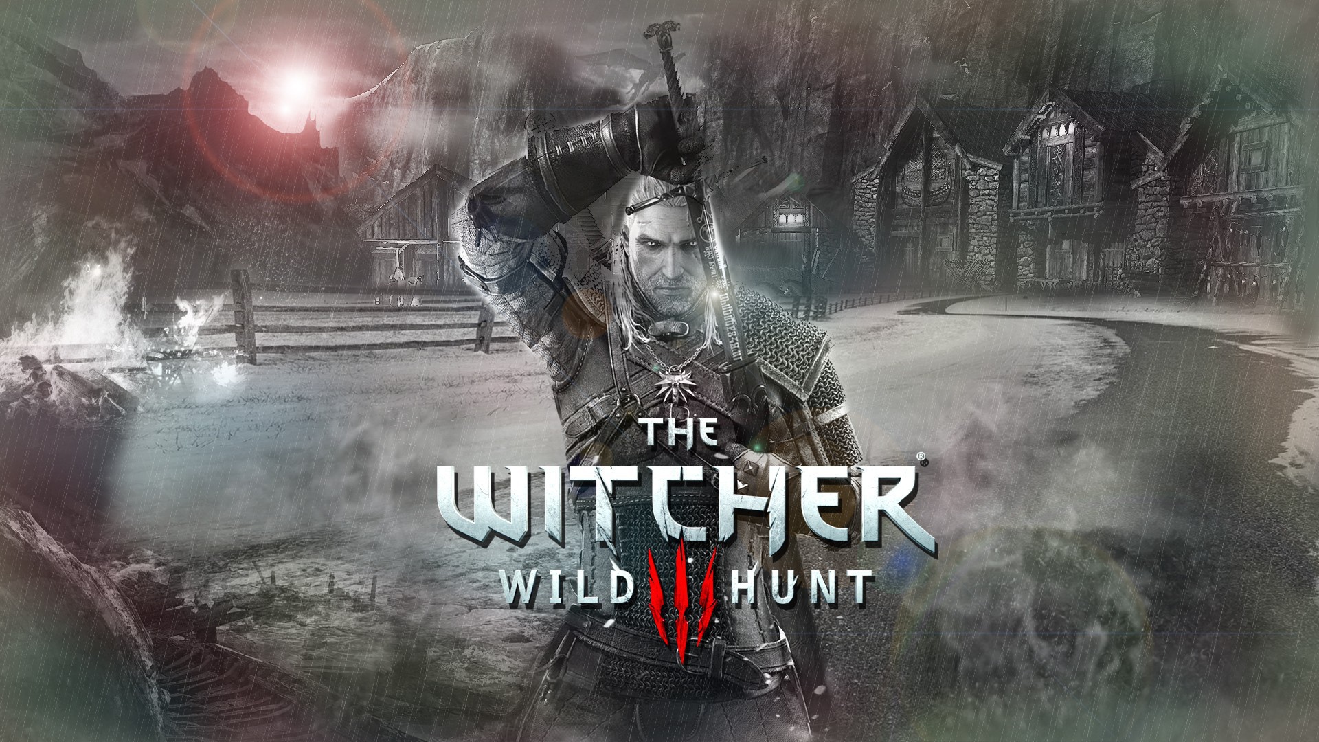 Геральд на постере игры The Witcher 3 Wild Hunt
