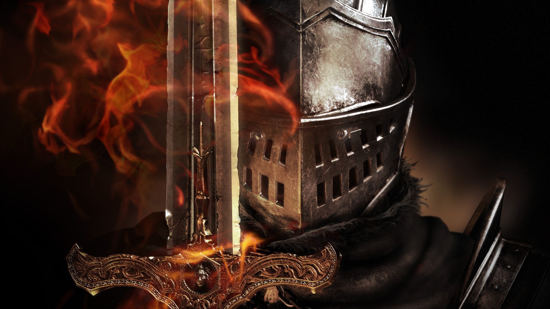 Призрачный меч в руке воина, игра Dark Souls