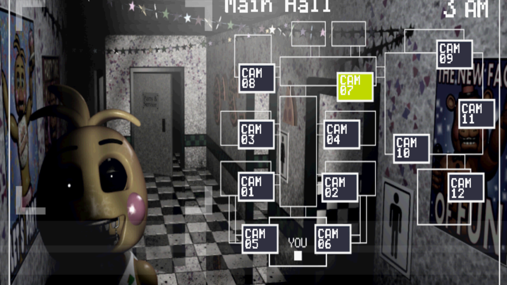 The game interface Five Nights at Freddy's