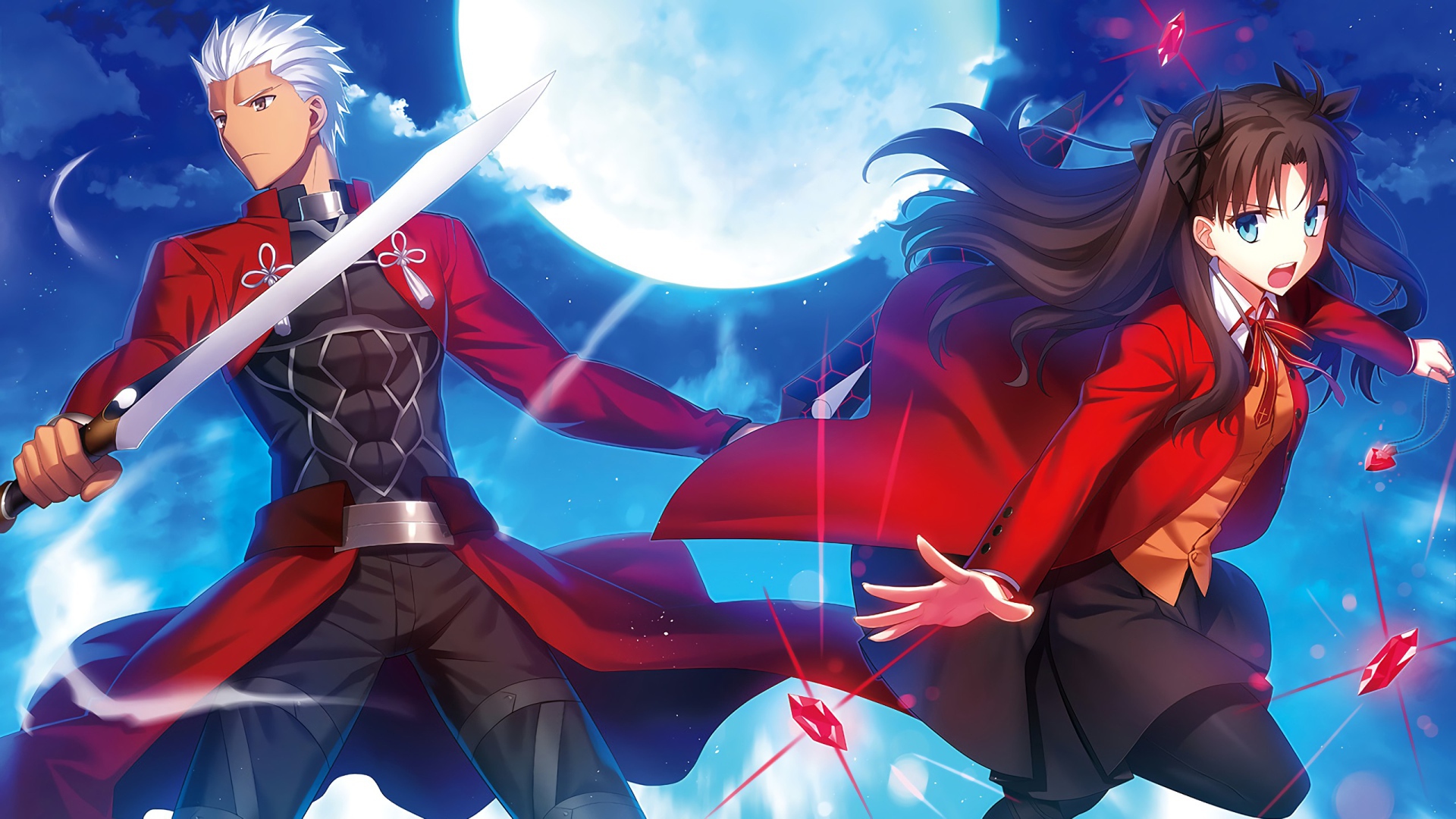 Tohsaka Rin and Archer Anime Fate - fight night