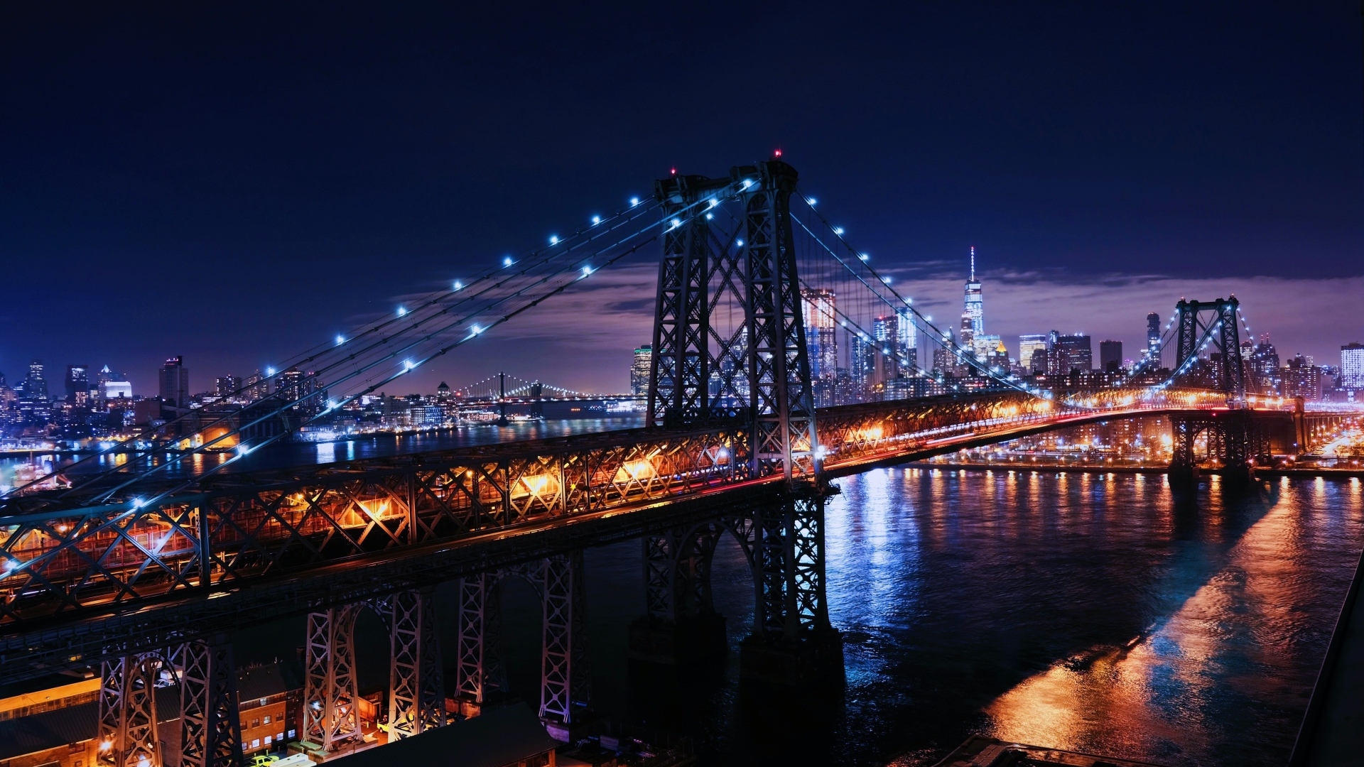 Вильямсбургский мост ночью, Нью - Йорк