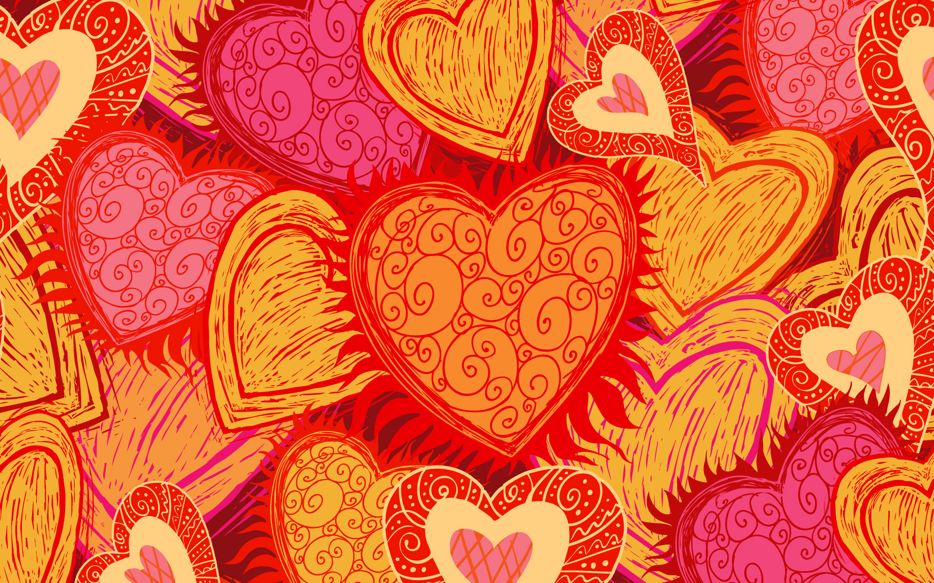 Previous, Love - Love hearts wallpaper
