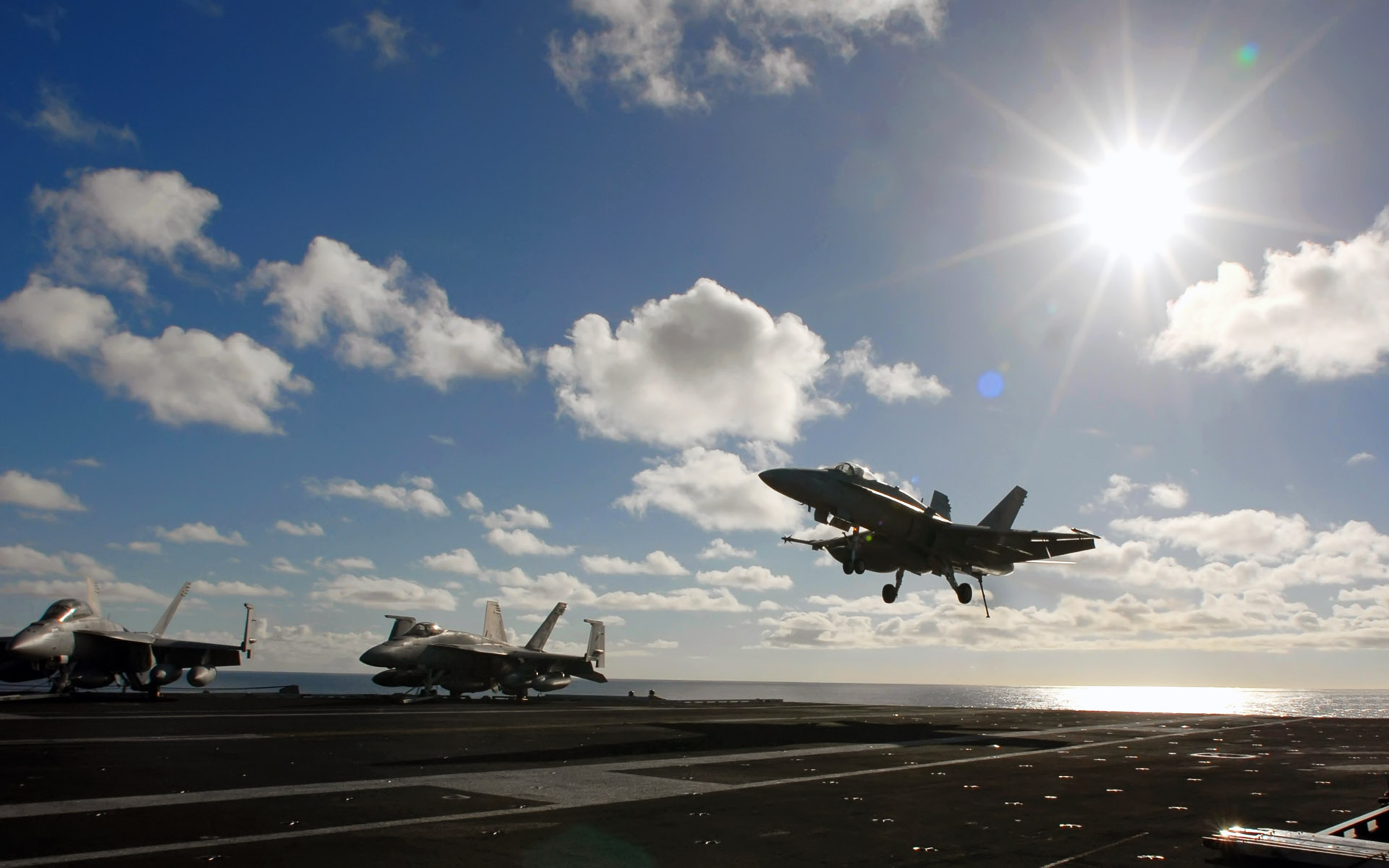Military aircraft / landing on aircraft carrier wallpapers 