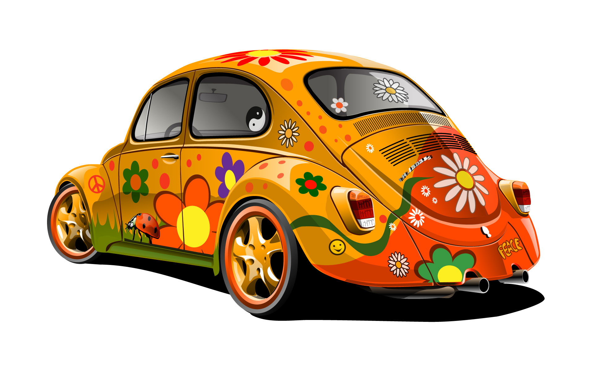 Previous, Drawn wallpapers - Hippie Car wallpaper