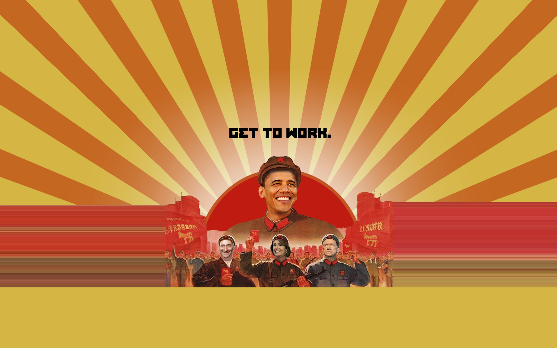 Previous, Funny wallpapers - We build communism with Obama wallpaper