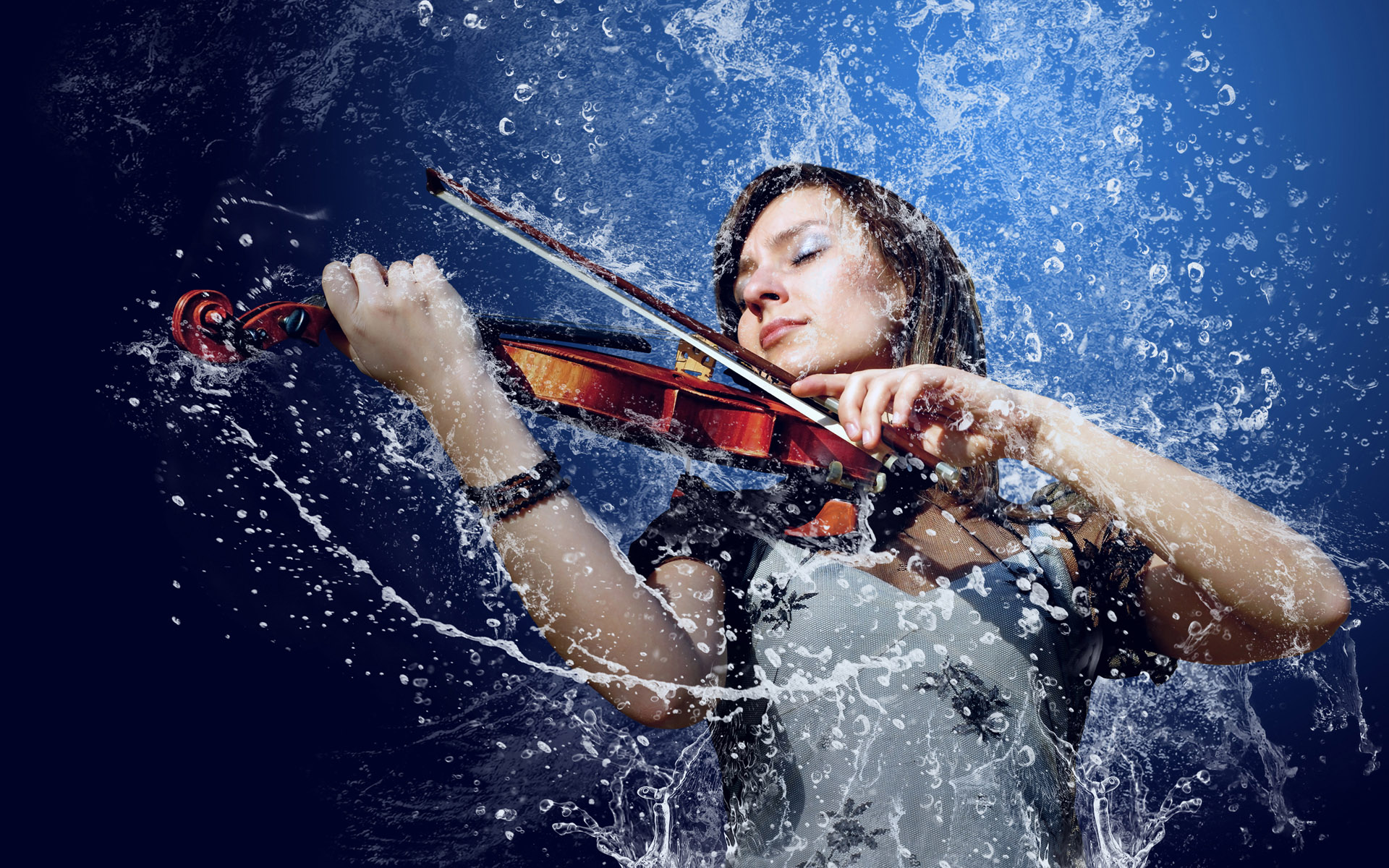 Girl violin water wallpapers and images