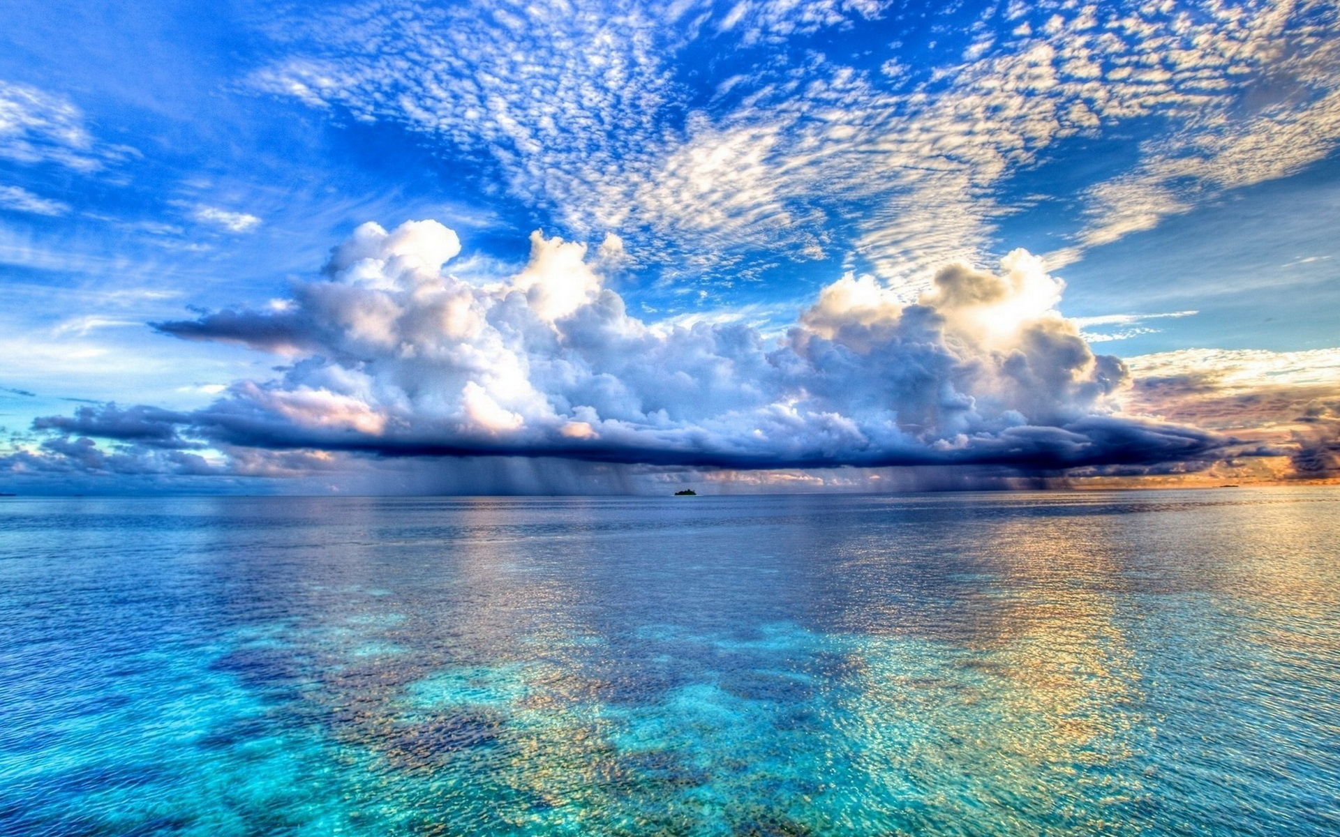 Blue Sky Over The Sea Wallpapers And Images Wallpapers Pictures Photos