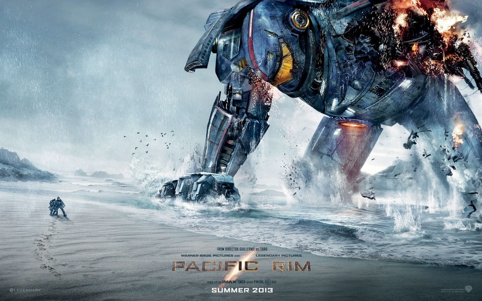 Robot at the shore of the movie Pacific Rim