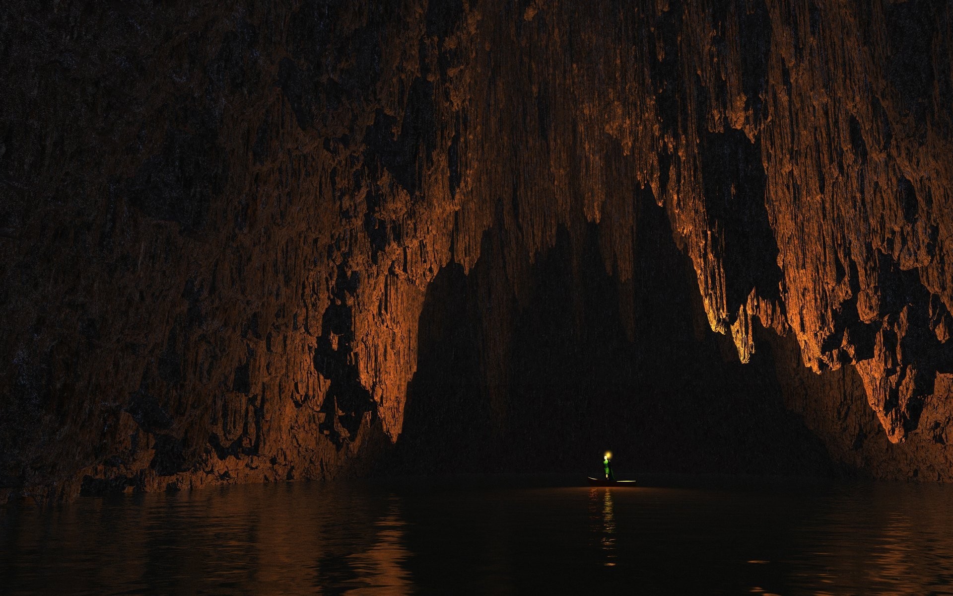 Прогулка на лодке внутри пещеры