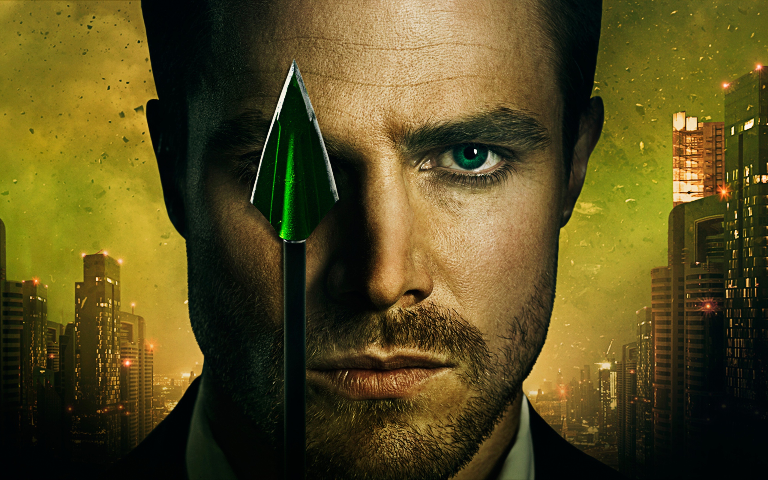 Actor Stephen Amell in the series Green Arrow 6 season