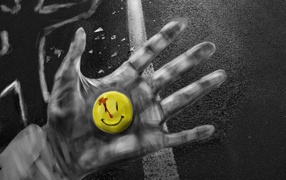 smile Icon in his hand