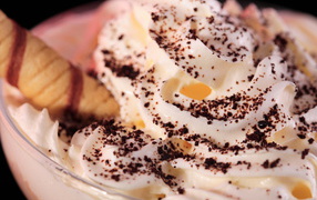 Ice cream with chocolate crumbs