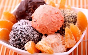 Ice cream and fruit