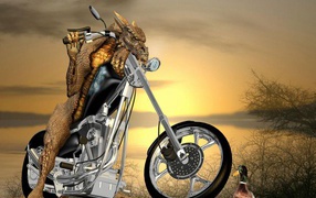 Dragon on bike