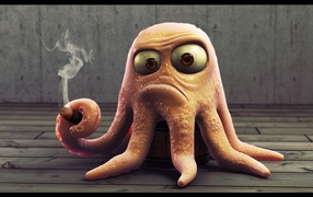 Octopus with a cigar