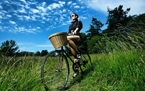Lady on Bike