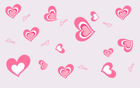 Любовь и розовые сердечки