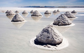 Salt on the shore