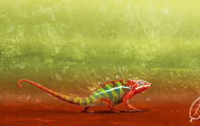 Разноцветный ящер