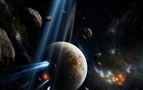 Asteroids and planet