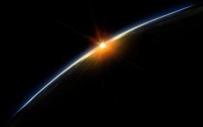 Sunset view from space