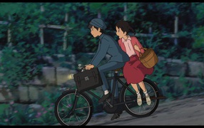 From Up On Poppy Hill, boy and girl on a bicycle