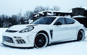 	 Porsche Panamera in the snow