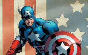 Captain America with his shield