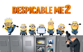 Minions despicable me 2 the minions on the lockers