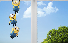 Minions the minions are hanging on each other
