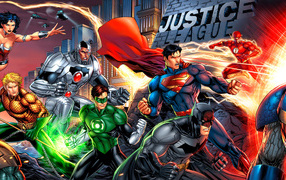 Герои Лиги Справедливости в середине боя