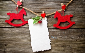 Decoration on a wooden background on Christmas
