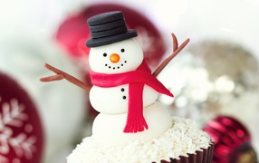 Съедобный снеговик на рождество