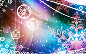 Разноцветная картинка декораций на рождество