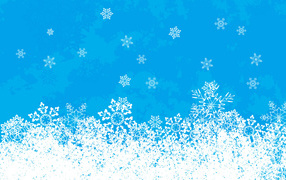 Snowflakes on a blue background on Christmas