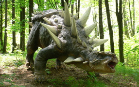 	 Dinosaur in the modern forest