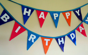 Flags on the wall for birthday