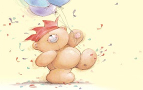Teddy Bear goes for birthday