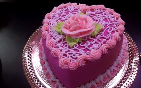 The Birthday cake shaped like a heart